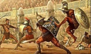 De oude Romeinse gladiatoren