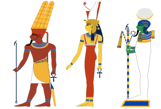 Triade thébaine des anciens dieux égyptiens