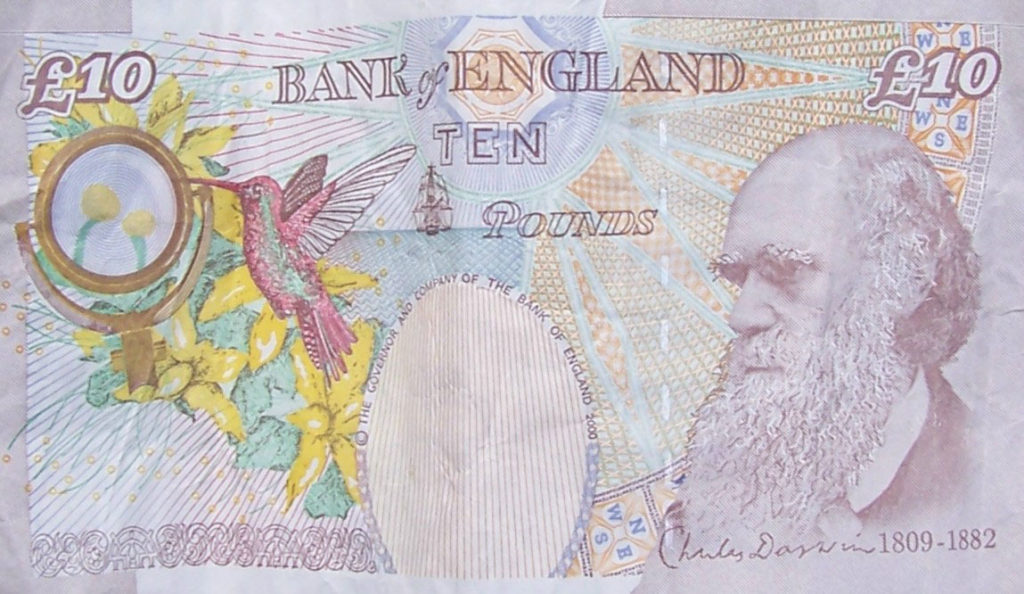 Дарвин банкнота от 10 паунда