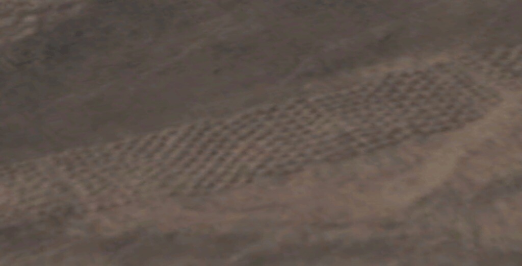 The Band of Holes as seen from Google Earth. Coordinates: 13°42′59.9″S 75°52′28.46″W and 13°42′20″S 75°52′28.46″W.