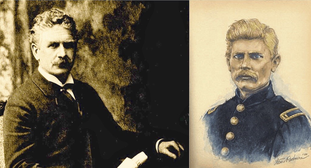 Портрети на Амброуз Биърс като писател и войник.