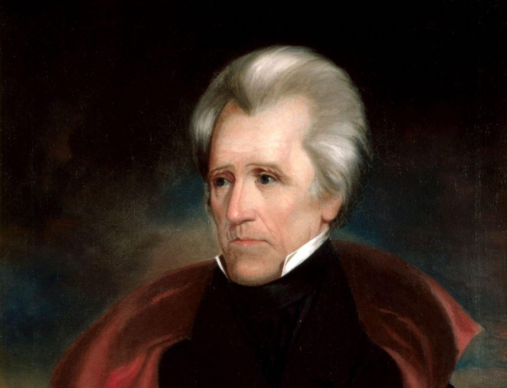 Portrait d'Andrew Jackson, septième président des États-Unis.
