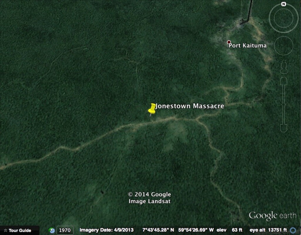 Координати в Google Earth на мястото, където са се намирали близо 1 000 членове на Народната