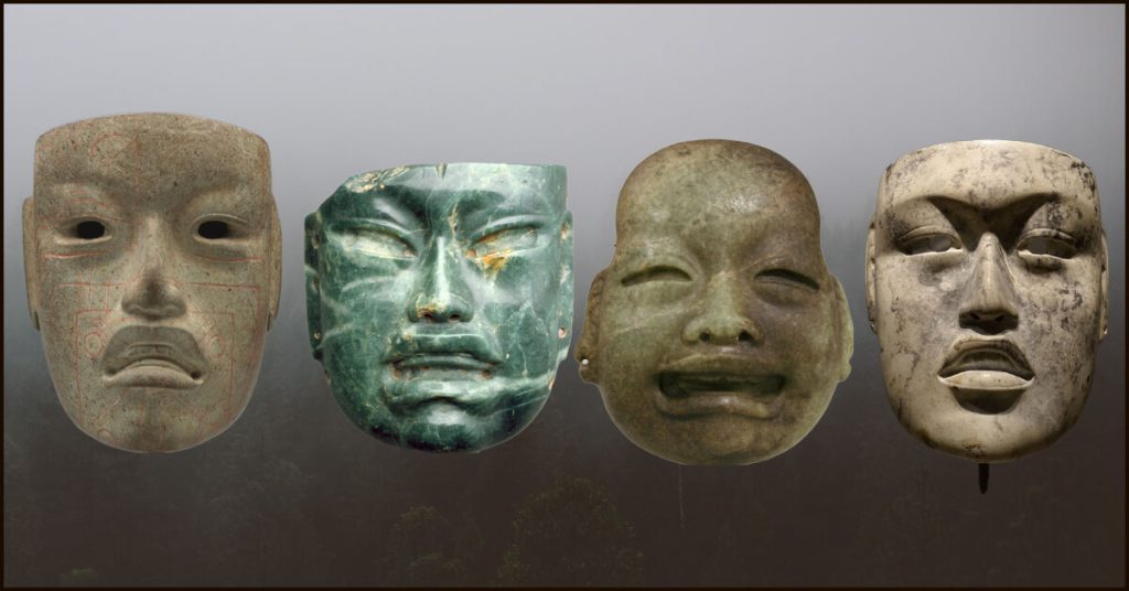 Различни орнаментални маски от 1000 г. пр. н. е. до 300 г. пр. н. е.