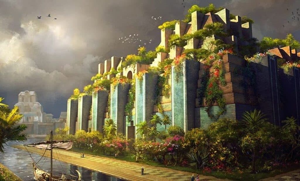 Изображение на висящите градини на Вавилон. Източник: Кюрдистан Ирак Турове.