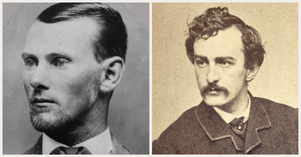 Se especula que los miembros del KGC incluyen a Jesse James (izq.) y John Wilkes Booth (der.).