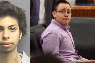 Jose Reyes mug shot following arrest(L). Victor Alas in court(R). Both were convicted of murdering Corriann Cervantes.