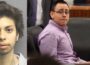 Jose Reyes mug shot following arrest(L). Victor Alas in court(R). Both were convicted of murdering Corriann Cervantes.