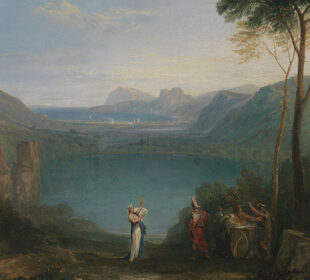 إينيس مع العرافة كومايان في بحيرة أفيرنوس