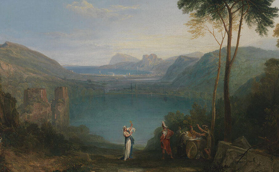 Aeneas with Cumaean Sibyl at Lake Avernus