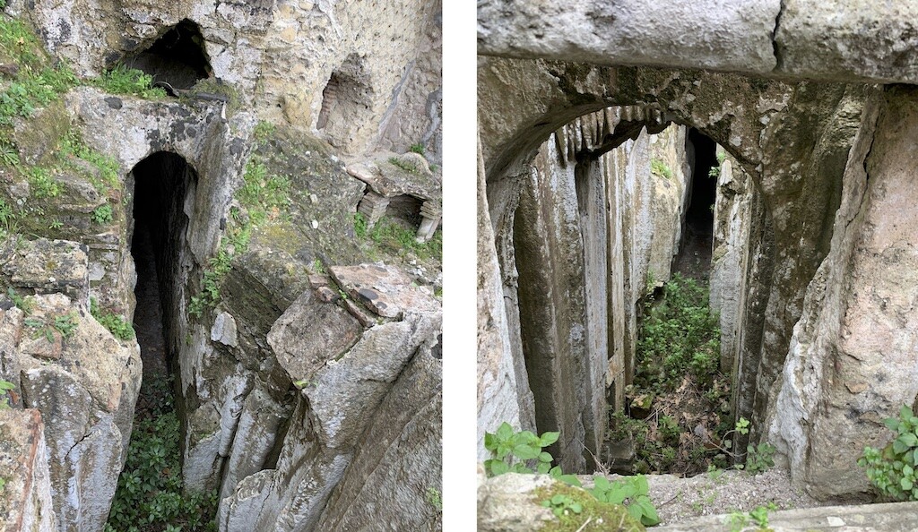 L'ingresso alla Grotta dell'Oracolo dei Morti negli Scavi di Baia Terme. Foto: Enigmi storici.