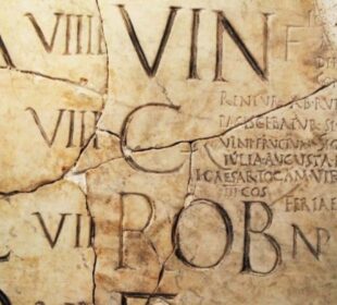 Ancient Roman stone calendar, Fasti Praenestini, circa AD 6. Source: Flickr, Jimnista, National Museum Rome.