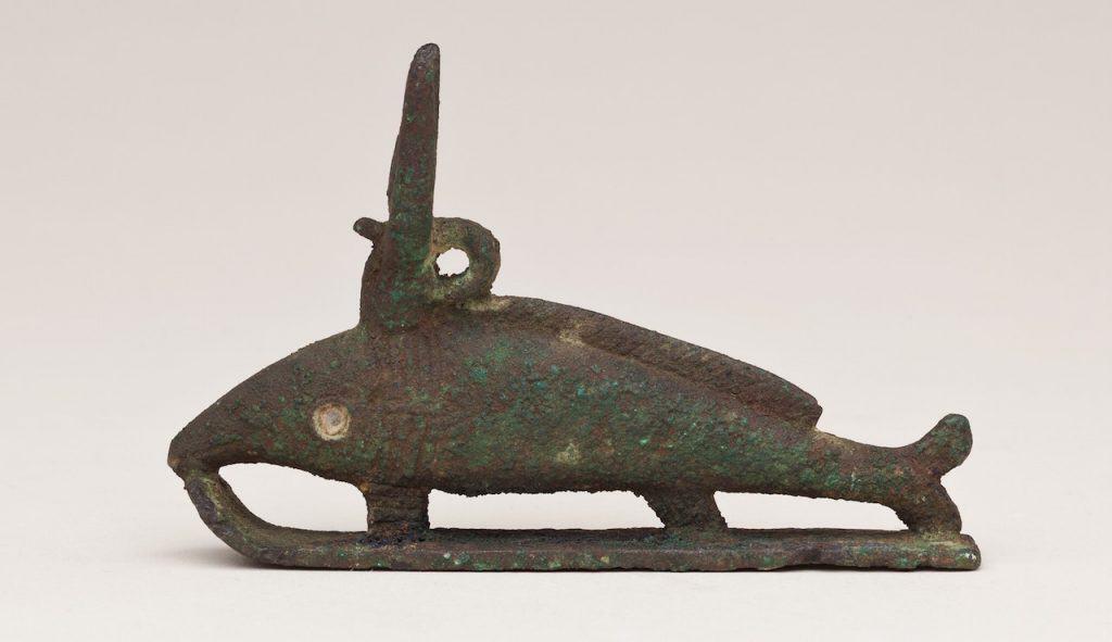 Bronze-Amulett des verehrten ägyptischen Fisches Medjed. 664-30 G. PR. NEIN.