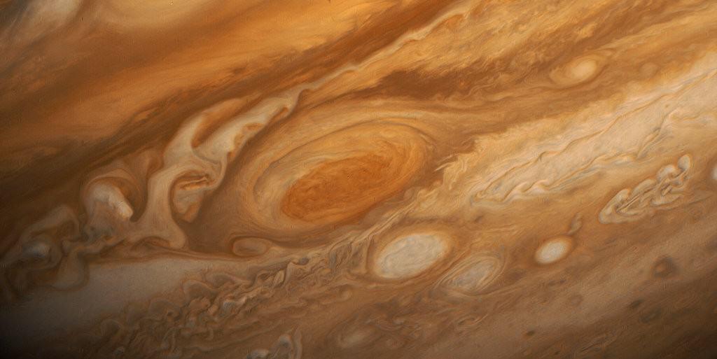 La grande tache rouge de Jupiter. Février 1979. Photo : NASA.