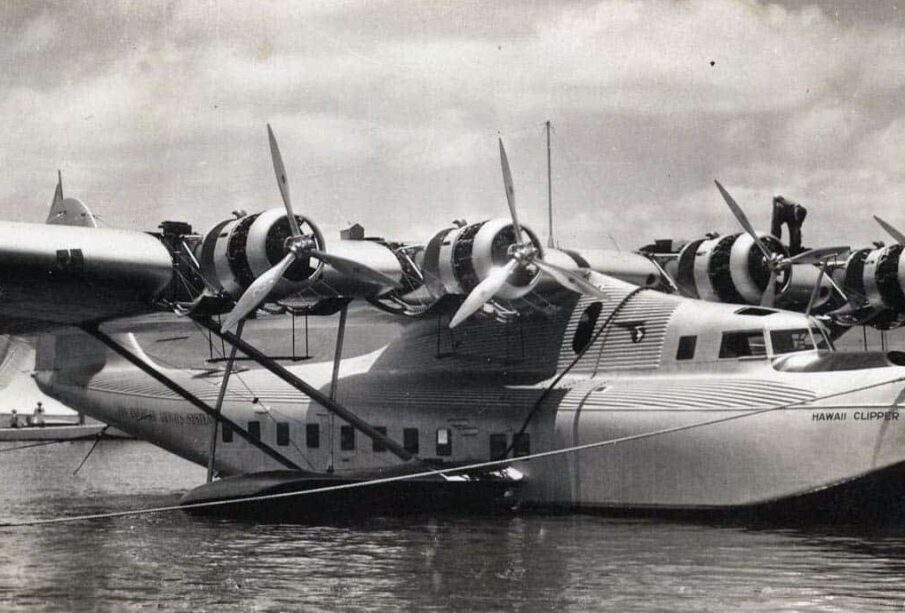 The doomed aircraft in port.