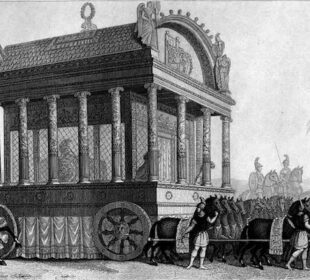 O cortejo fúnebre de Alexandre, o Grande, retratado por Diodoro. Imagem: Domínio Público.