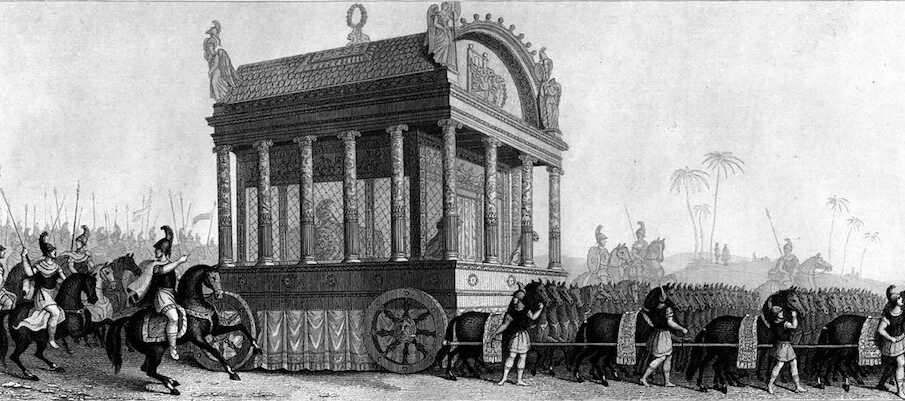O cortejo fúnebre de Alexandre, o Grande, retratado por Diodoro. Imagem: Domínio Público.