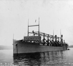 USS Cyclops anchored in the Hudson River. Image: U.S. Naval History and Heritage Command Photograph.