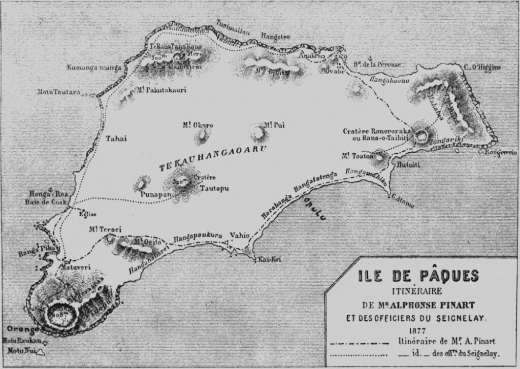 история на остров източен. Старинна карта.